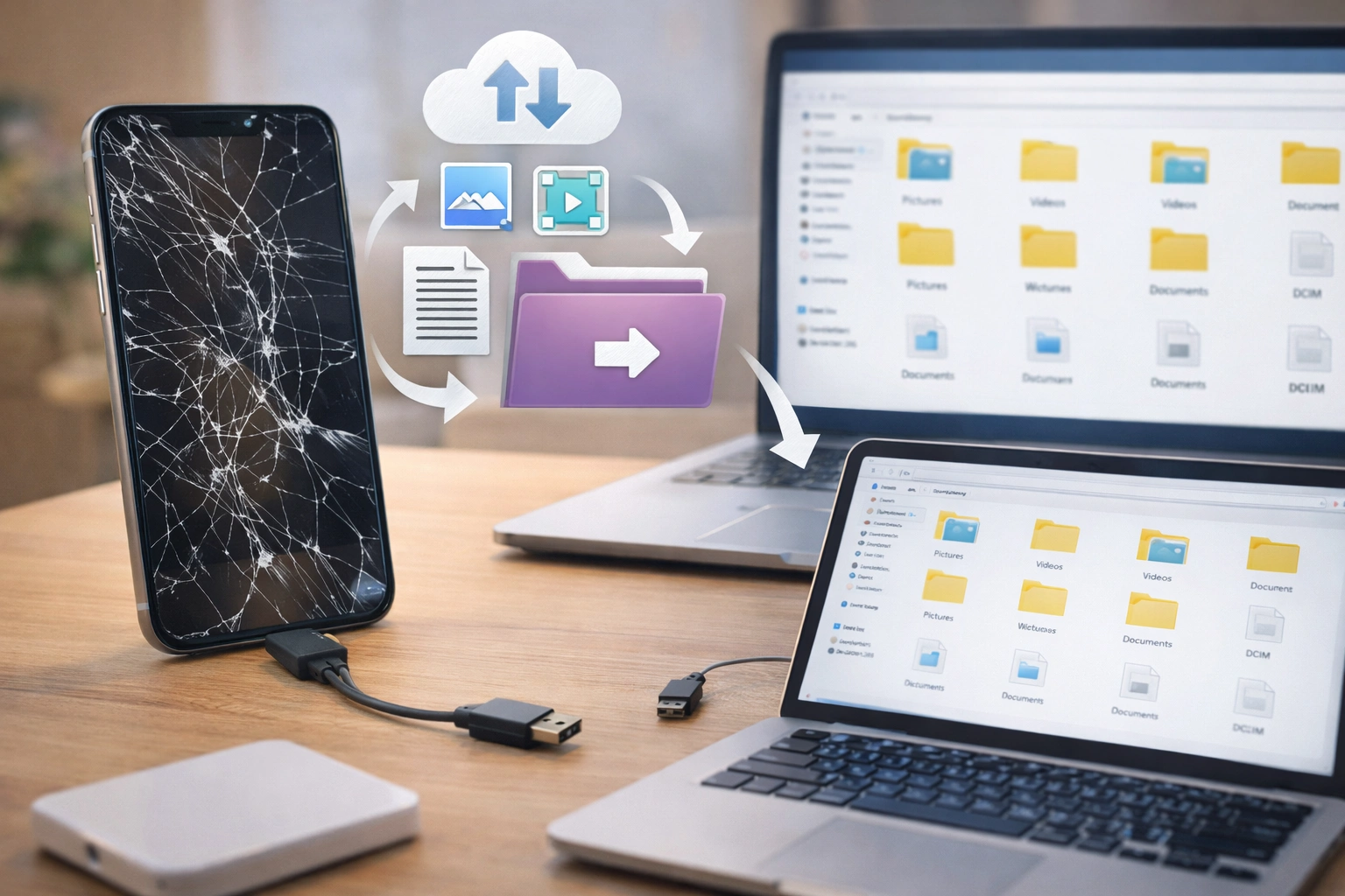 Σπασμένη οθόνη κινητού – Ανάκτηση & μεταφορά αρχείων