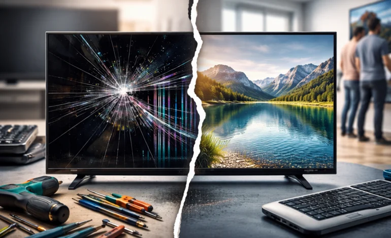 Σπασμένη οθόνη τηλεόρασης LG – Επισκευή ή Αντικατάσταση
